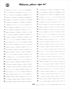 Sign In Sheet &lt;br/&gt;50 cnt APC03